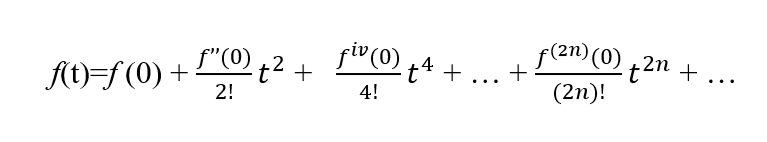 If a function is even then it will only have even powers of t in its Maclaurin series